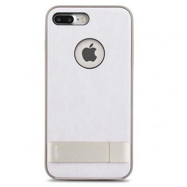 Moshi Kameleon Case - удароустойчив кожен кейс за iPhone 8 Plus, iPhone 7 Plus (бял)