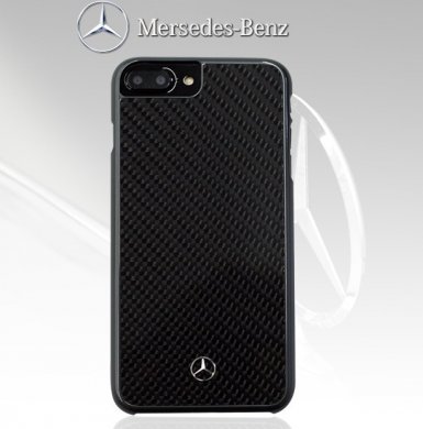 Mercedes-Benz Carbon Fiber Hard Case - дизайнерски карбонов кейс за iPhone 8 Plus, iPhone 7 Plus