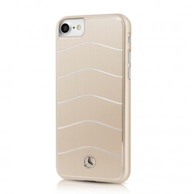 Mercedes-Benz Aluminium Hard Case - дизайнерски алуминиев кейс за iPhone 8, iPhone 7 (златист)
