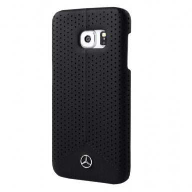 Mercedes-Benz Genuine Leather Hard Case - дизайнерски кожен кейс за Samsung Galaxy S7 Edge (черен)
