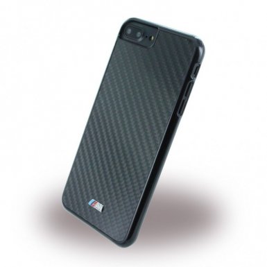 BMW M Carbon Fiber Hard Case - дизайнерски карбонов кейс за iPhone 8 Plus, iPhone 7 Plus (черен)