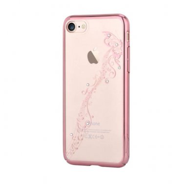 Devia Crystal Papillon Case - поликрабонатов кейс за iPhone 8 Plus, iPhone 7 Plus (с кристали Сваровски) (розово злато)