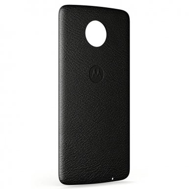 Motorola Moto Mods Style Leather Shell - оригинален резервен капак за Motorola Moto Z, Moto Z Play (черен)