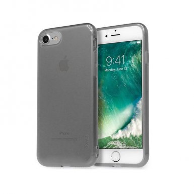 Torrii BonJelly Case - силиконов (TPU) калъф и калено стъкло за iPhone 8, iPhone 7 (черен-прозрачен)