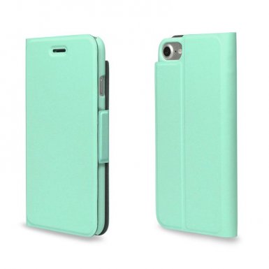 Torrii Torrio Leather Case - кожен калъф със слот за кр. карта и поставка за iPhone 8, iPhone 7 (светлозелен)