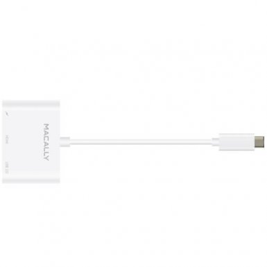 Macally USB-C Multiport Adapter 4K - адаптер за свързване от USB-C към HDMI 4K, USB-C, USB-A (бял)