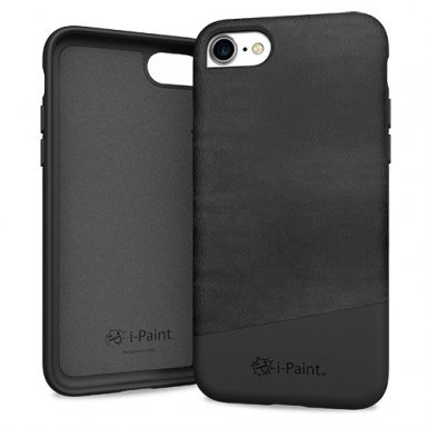 iPaint Black Leather Case - кожен кейс за iPhone 8, iPhone 7 (черен)