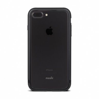 Moshi Luxe Bumper Case - метален бъмпер и покритие за задната част за iPhone 8 Plus, iPhone 7 Plus (тъмносив)