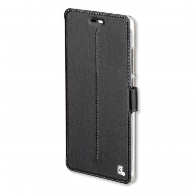 4smarts Supremo Book Flip Case - кожен калъф с поставка и отделение за кр. карта за Sony Xperia X Compact (черен)