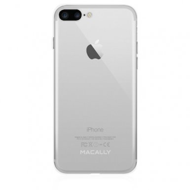 Macally Luxr Soft Case - силиконов (TPU) калъф за iPhone 8 Plus, iPhone 7 Plus (прозрачен)