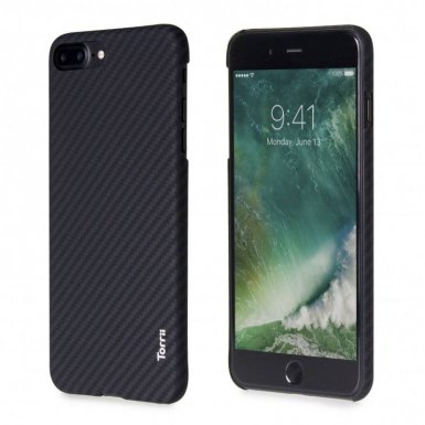 Torrii KeVest Kevlar Hard Case - дизайнерски кевларен кейс за iPhone 8 Plus, iPhone 7 Plus (черен)