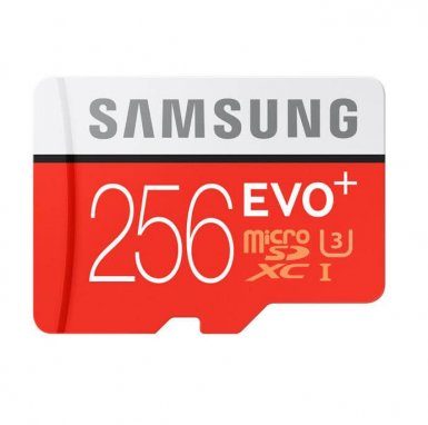 Samsung MicroSDXC 256GB EVO Plus UHS-I Memory Card U3, Class 10,  4K Ultra HD - MicroSDXC памет със SD адаптер за Samsung устройства (подходяща за GoPro)