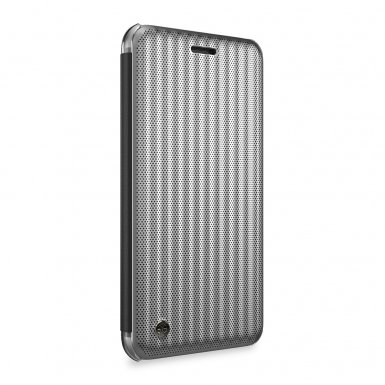 STILMIND Jet Set Flip Case - хибриден флип кейс със слот за кр. карта за iPhone 8, iPhone 7 (сребрист)