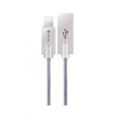 Devia Vipper Lightning Data Cable 1.2m. - плетен lightning кабел (120 см.) за iPhone, iPad и iPod с Lightning вход (тъмносив)