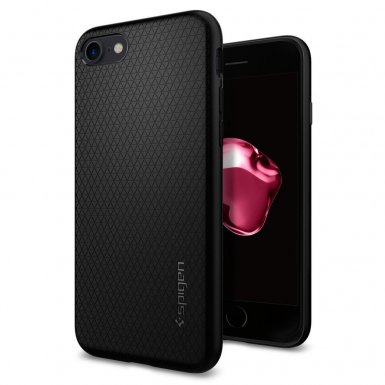 Spigen Liquid Armor Case - качествен термополиуретанов кейс за iPhone 8, iPhone 7 (черен)