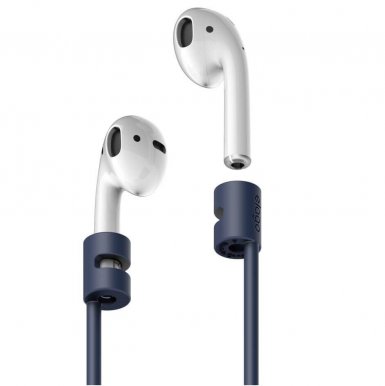 Elago AirPods Strap - тънко силиконово въженце за безжични слушалки Apple AirPods (индиго)