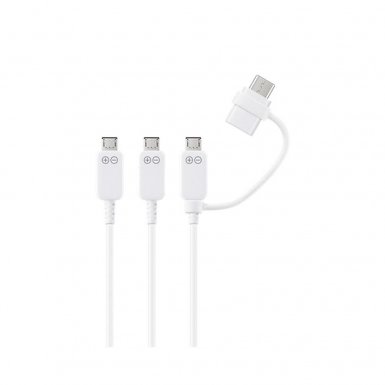 Samsung 3-in-1 Multi Charging Cable EP-MN930 - универсален кабел с MicroUSB и USB-C конектори (бял)