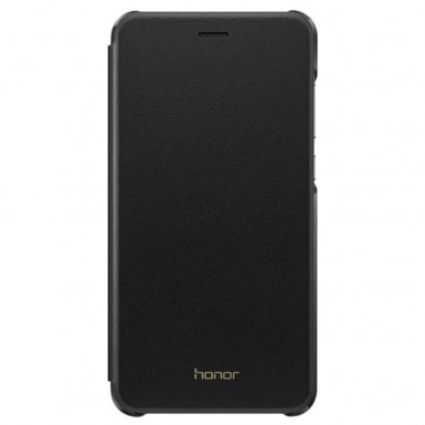 Huawei Flip Cover - полиуретанов калъф за Huawei Honor 8 Lite (черен)