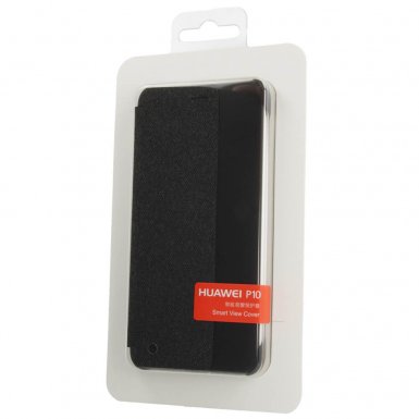 Huawei Smart Cover Window - оригинален кожен калъф за Huawei P10 (тъмносив)