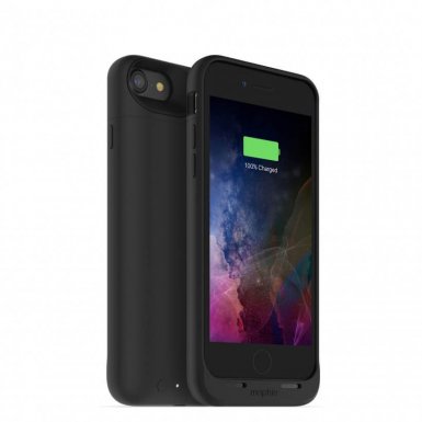 Mophie Juice Pack Air - удароустойчив кейс с вградена батерия 2525mAh и безжично зареждане за iPhone 8, iPhone 7 (черен)