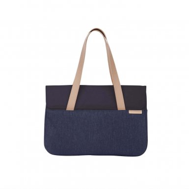 STM Grace Deluxe Laptop Sleeve - дизайнерска чанта с дръжки за MacBook и преносими компютри до 15 инча (тъмносин)
