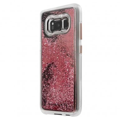 CaseMate Waterfall Case - дизайнерски кейс с висока защита за Samsung Galaxy S8 (розово злато)