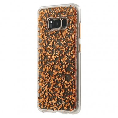 CaseMate Karat Case - дизайнерски кейс с елементи от розово злато и висока защита за Samsung Galaxy S8 Plus (розово злато)