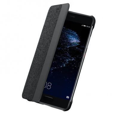 Huawei Smart View Cover - оригинален кожен калъф за Huawei P10 Plus (тъмносив)