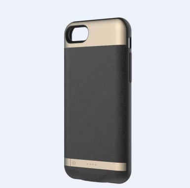 Comma MoreCard 2 Dual Sim Case - кейс с вградена батерия 1300mAh и слот за втора сим карта за iPhone 8, iPhone 7 (черен-златист)