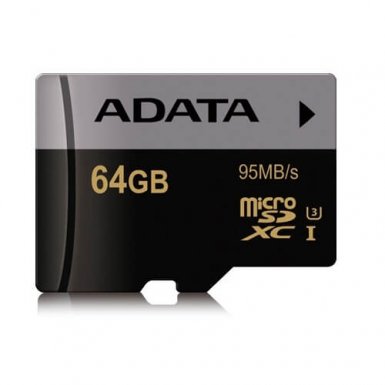 Adata Premier Pro microSDXC/SDHC 64GB UHS-I U3 (клас 10) - MicroSDXC U3 памет за устройства с MicroSD (подходяща за 4K видео и GoPro)