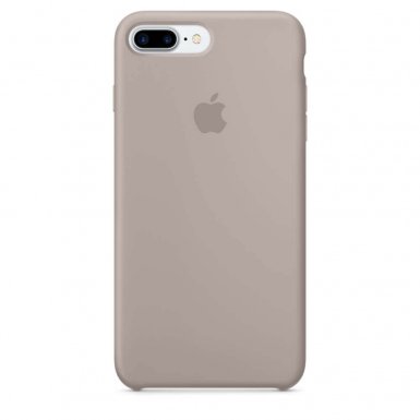 Apple Silicone Case - оригинален силиконов кейс за iPhone 8 Plus, iPhone 7 Plus (светлосив)