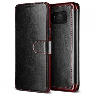 Verus Dandy Layered Case - кожен калъф, тип портфейл за Samsung Galaxy S8 (черен)