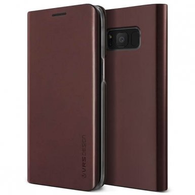 Verus Native S Diary Case - кожен калъф (естествена кожа), тип портфейл за Samsung Galaxy S8 (бордо)