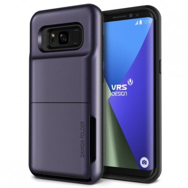 Verus Damda Folder Case - висок клас хибриден удароустойчив кейс с място за кр. карти за Samsung Galaxy S8 Plus (лилав)