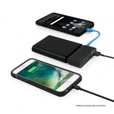 Incipio OffGrid Power Pack USB-C 8000 mAh - външна батерия вграден USB-C кабел и USB изход за смартфони и таблети (черен)