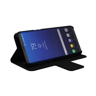 Incipio Breve Folio Case - полиуретанов калъф с място за карти и стойка за Samsung Galaxy S8 (черен)