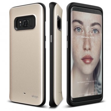 Elago S8 Grip Hybrid Case - удароустойчив хибриден кейс за Samsung Galaxy S8 (златист)