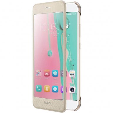 Huawei View Cover - оригинален кожен калъф за Huawei Honor 8 Pro (златист)