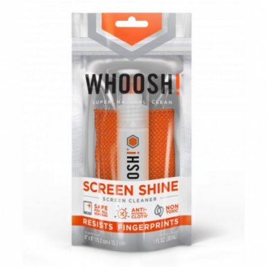 Whoosh GO Screen Shine Pocket Sprayer with antimicrobial microfiber cloth 30ml - антибактериален спрей и микрофибърна кърпичка за почистване на дисплеи