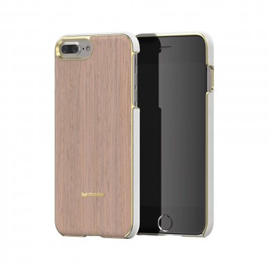 Mozo Wood Case - поликарбонатов кейс с гръб от истинско дърво за iPhone 8 Plus, iPhone 7 Plus (дъб)