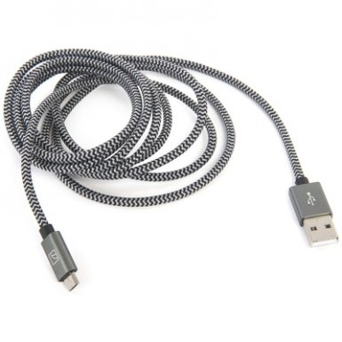 Tucano Cotone Lightning Cable - плетен Lightning кабел за iPhone, iPad, iPod с Lightning (2 метра) (черен)