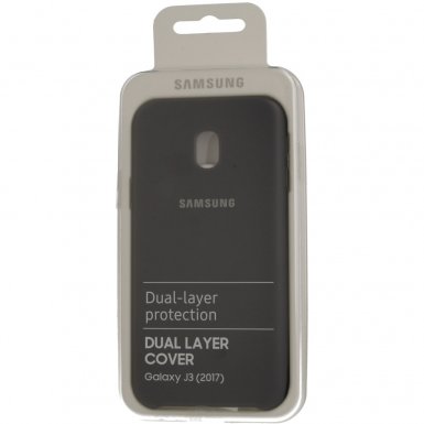 Samsung Dual Layer Cover EF-PJ330CB - оригинален хибриден кейс за Samsung Galaxy J3 (2017) (черен)