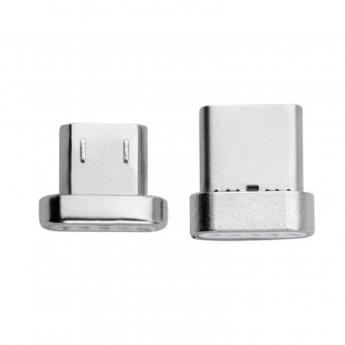 4smarts Magnetic USB-C & MicroUSB GravityCord Connectors - магнитни накрайници (за магнитен кабел GravityCord) с USB-C и MicroUSB конектори (сребрист)