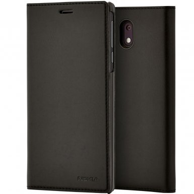 Nokia Slim Flip Case CP-303 - оригинален кожен калъф с отделение за кр. карта за Nokia 3 (черен)