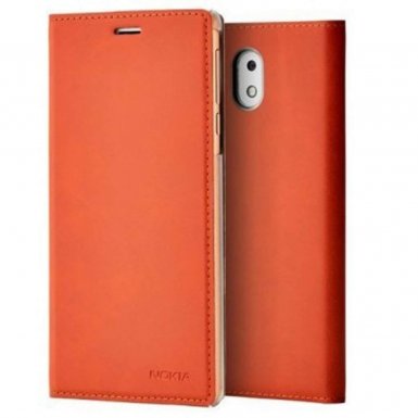 Nokia Slim Flip Case CP-303 - оригинален кожен калъф с отделение за кр. карта за Nokia 3 (кафяв)