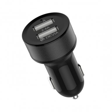 Devia Qualcomm 3.0 Smart Dual USB Car Charger 30W 6A - зарядно за кола с технология за бързо зареждане (6 Ампера, 30W) с 2xUSB изхода (черен)