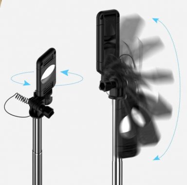 Devia 360 Rotation Selfie Stick - разтегаем селфи стик за iPhone и iPod с Lightning (черен)