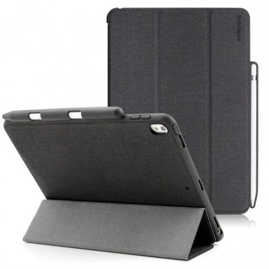 Prodigee Expert Case - кожен калъф, тип папка и поставка за iPad Air 3 (2019), iPad Pro 10.5 (2017) (черен)