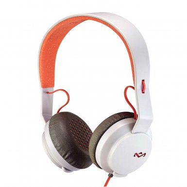 The House of Marley The Roar On-Ear Headphones - слушалки за iPhone, iPod и устройства с 3.5 мм изход (бял-оранжев)