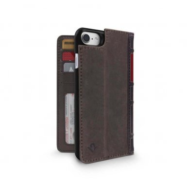 TwelveSouth BookBook - луксозен кожен калъф (с кейс) тип портфейл за iPhone 8, iPhone 7 (кафяв)